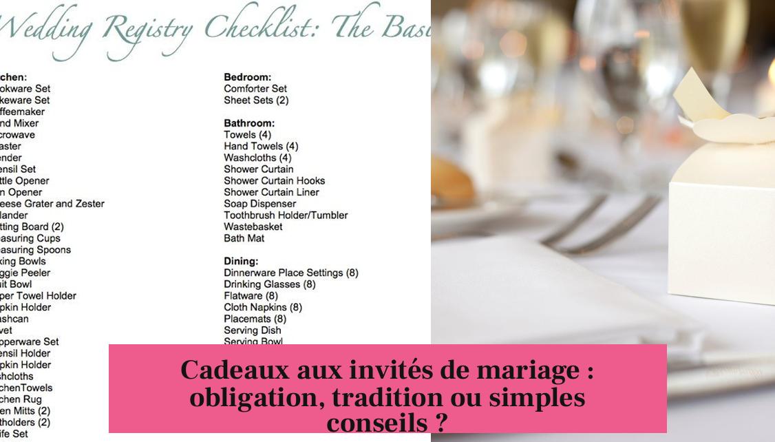 Cadeaux aux invités de mariage : obligation, tradition ou simples conseils ?