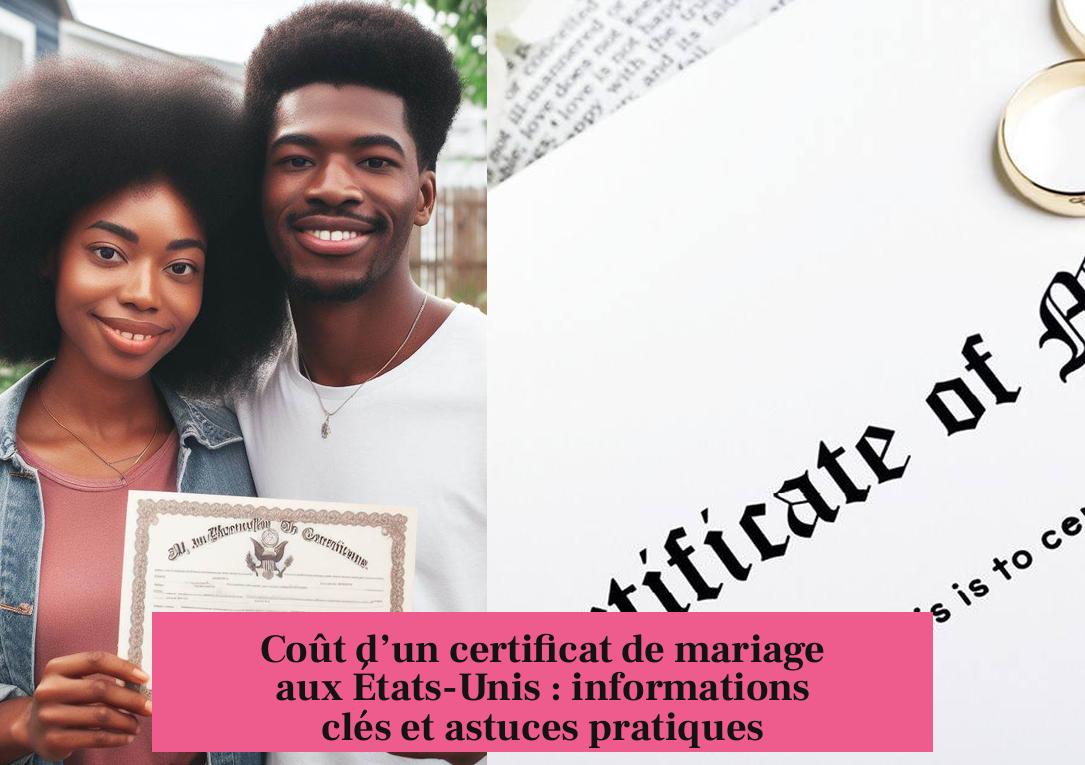 Coût d’un certificat de mariage aux États-Unis : informations clés et astuces pratiques