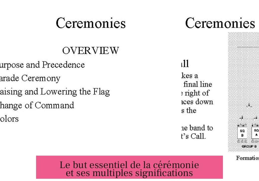Le but essentiel de la cérémonie et ses multiples significations
