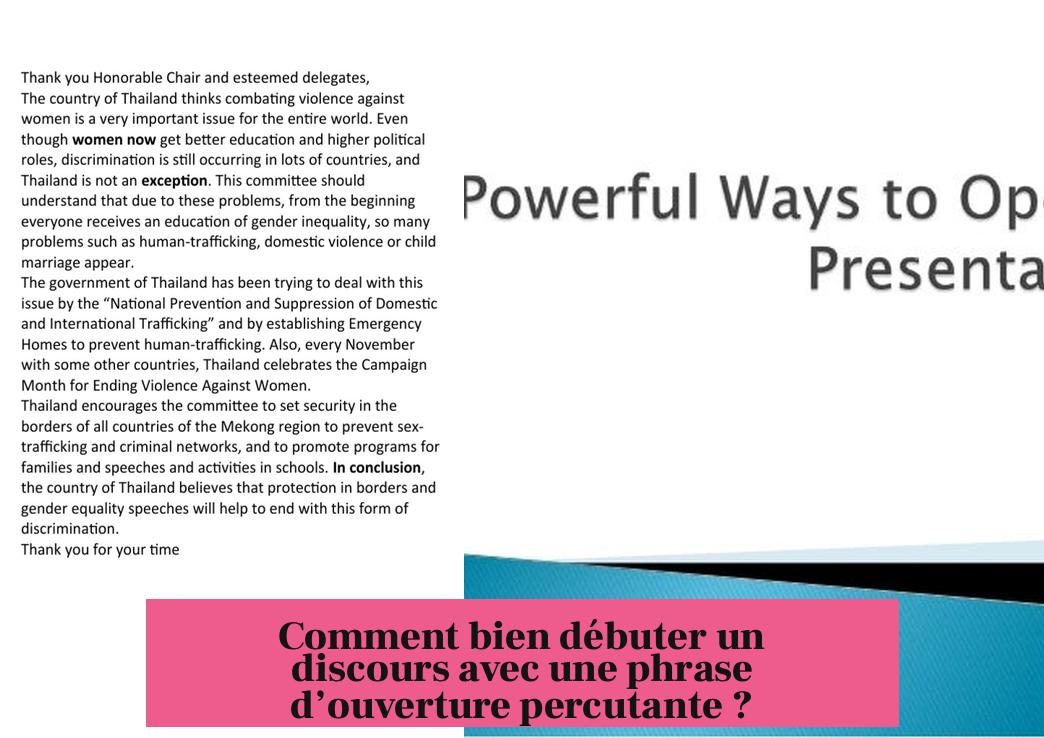 Comment bien débuter un discours avec une phrase d’ouverture percutante ?