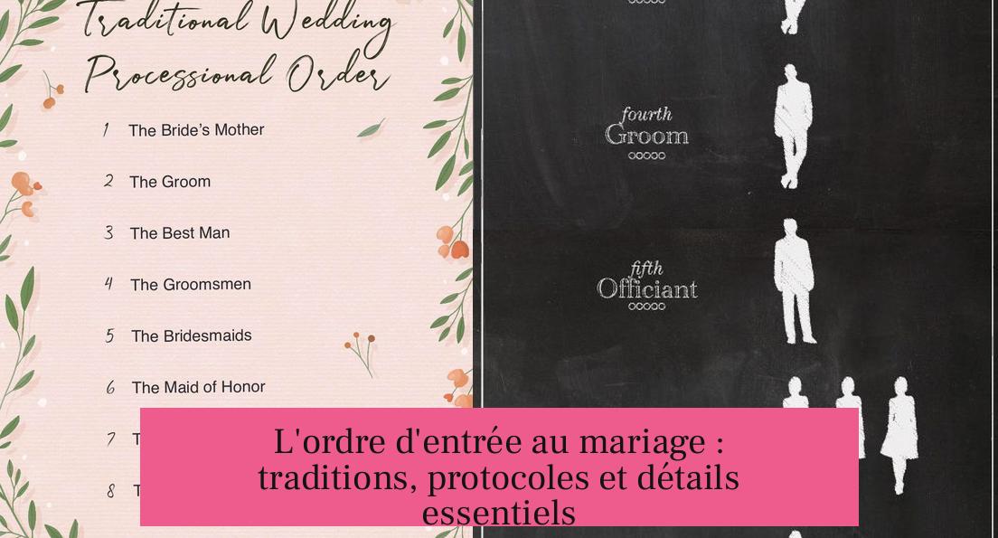 L'ordre d'entrée au mariage : traditions, protocoles et détails essentiels