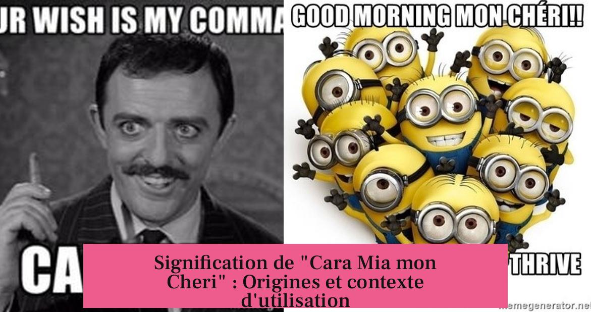 Signification de "Cara Mia mon Cheri" : Origines et contexte d'utilisation