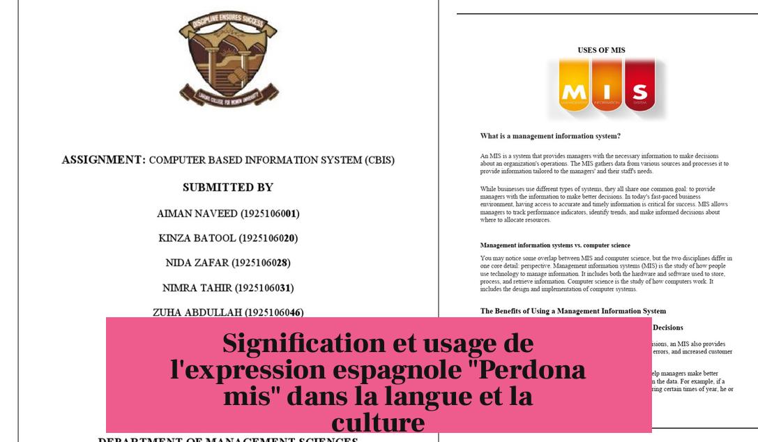 Signification et usage de l'expression espagnole "Perdona mis" dans la langue et la culture