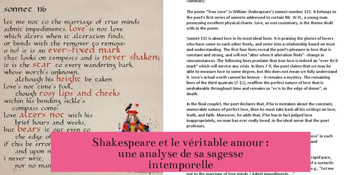 Shakespeare et le véritable amour : une analyse de sa sagesse intemporelle