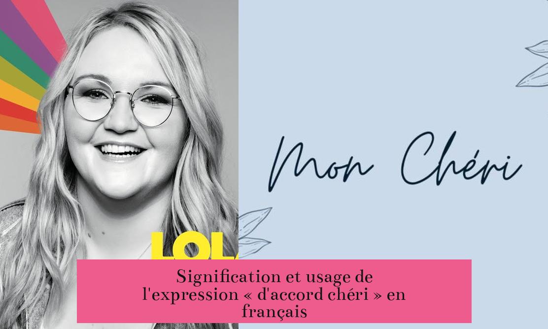 Signification et usage de l'expression « d'accord chéri » en français