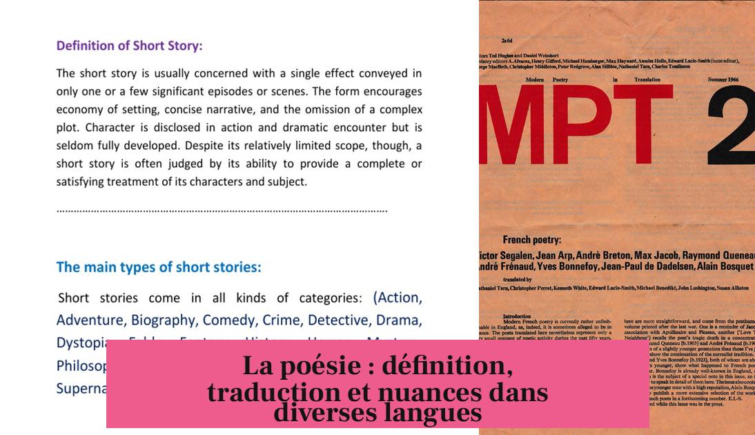 La poésie : définition, traduction et nuances dans diverses langues