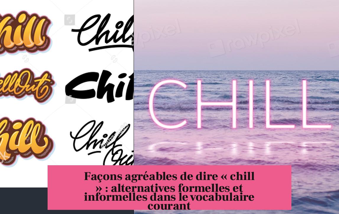 Façons agréables de dire « chill » : alternatives formelles et informelles dans le vocabulaire courant