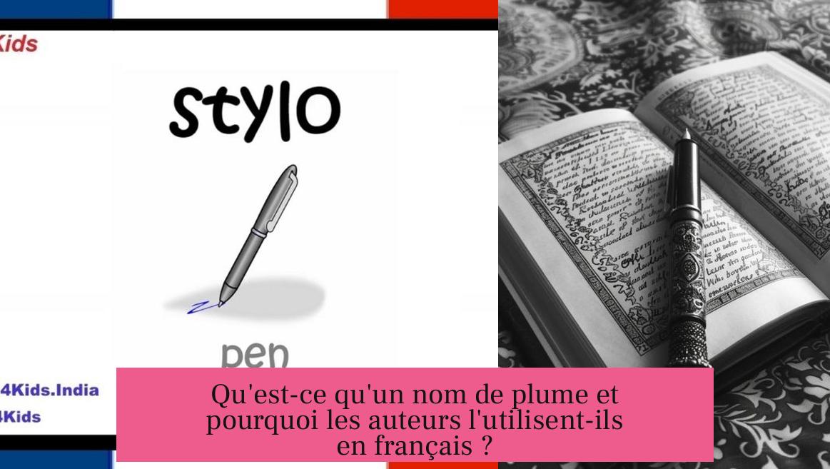 Qu'est-ce qu'un nom de plume et pourquoi les auteurs l'utilisent-ils en français ?
