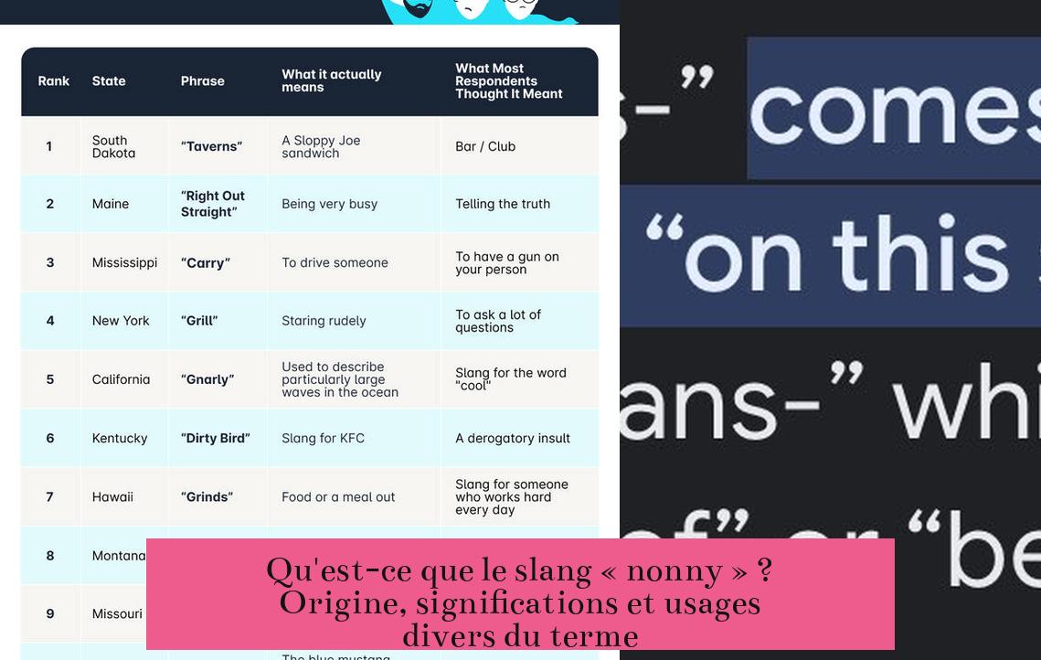 Qu'est-ce que le slang « nonny » ? Origine, significations et usages divers du terme