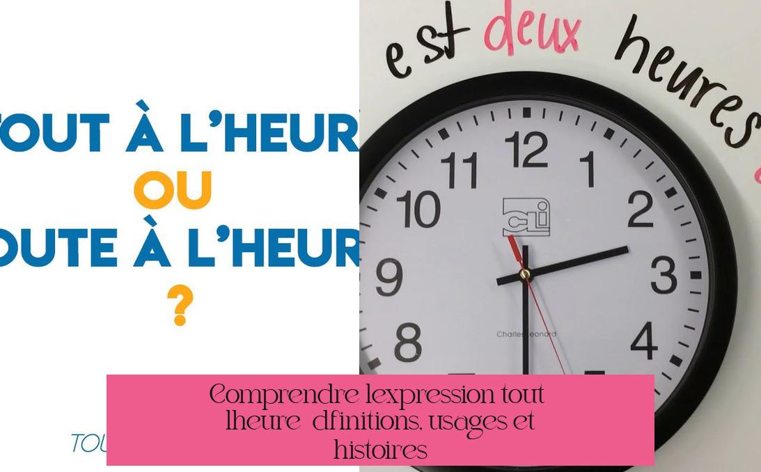Comprendre l'expression "tout à l'heure" : définitions, usages et histoires