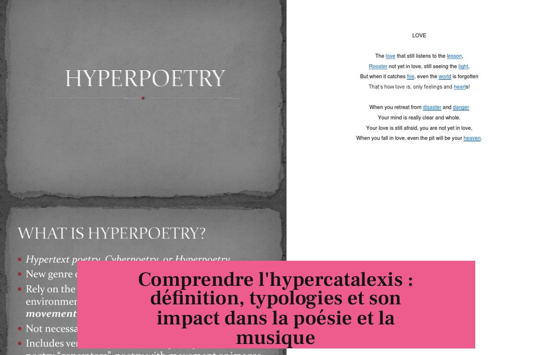 Comprendre l'hypercatalexis : définition, typologies et son impact dans la poésie et la musique
