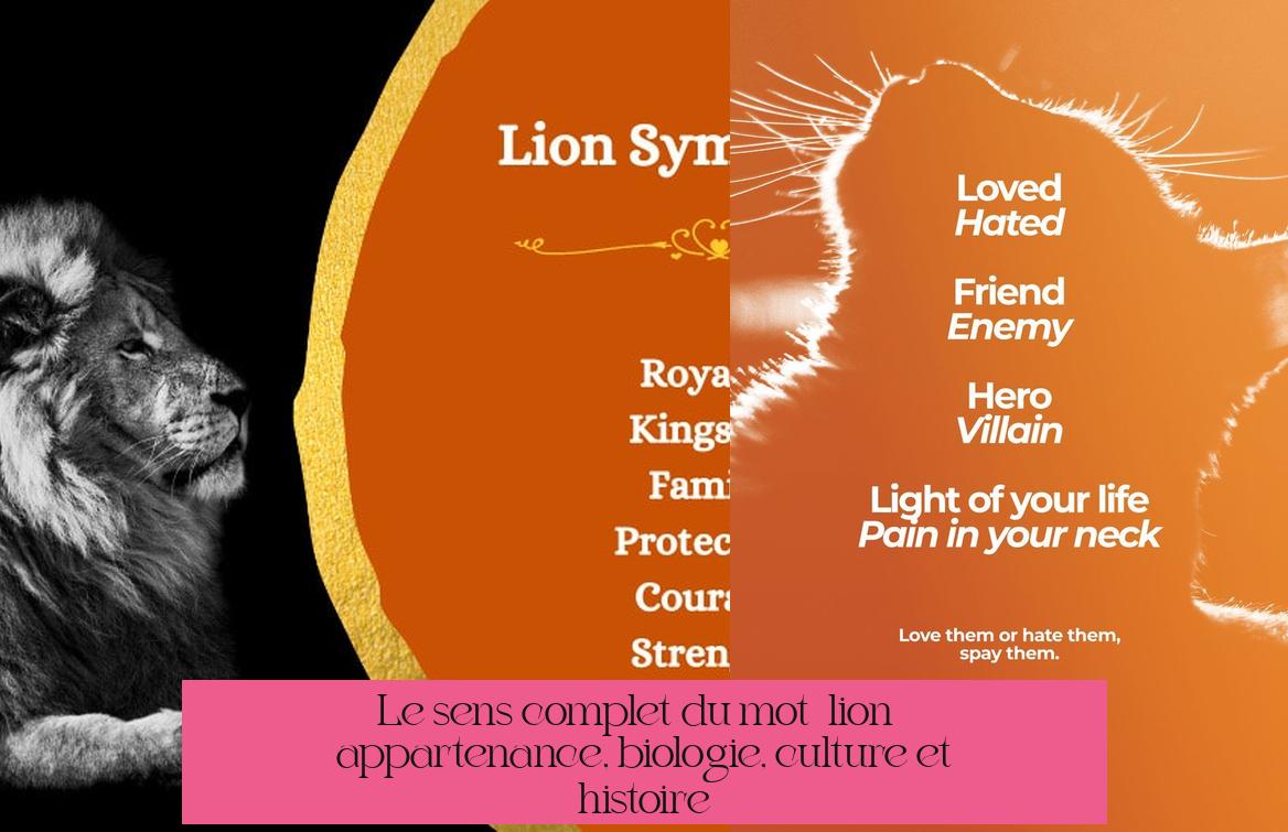 Le sens complet du mot « lion » : appartenance, biologie, culture et histoire