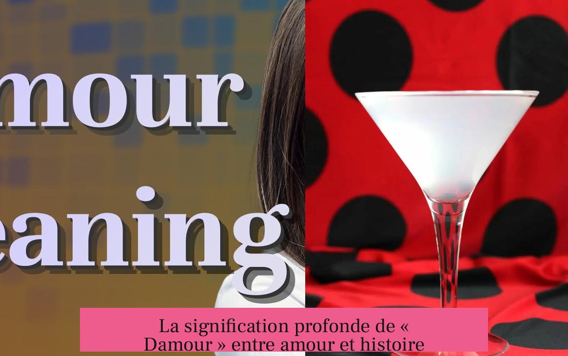 La signification profonde de « Damour » entre amour et histoire